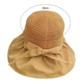 thumbnail image 5 of Sun Hat Large Brim Foldable Hollow Breathable Floppy UV Protection Bow Tie Decor Women Sunscreen Summer Hat Beach Cap for Outdoor, 5 of 7