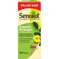 Senokot Regular Strength Tablets Natural Vegetable Laxative Ingredient, 100 Count