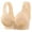 Beige, variant on ,Women's Full Coverage Front Snap Closure Bras Wireless Comfort Bra Support Lift Push up Bralettes Black 36