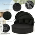 thumbnail image 6 of Gymax Patio Round Daybed Wicker Daybed w/ Retractable Canopy Separated Seating Sectional Sofa Black, 6 of 9