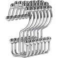 thumbnail image 1 of Ganchos para cortinas de ducha, anillos para cortinas de ducha, ganchos para cortinas de ducha de acero inoxidable Ganchos de ducha deslizantes dobles inoxidables para cortinas, cortinas de JFHHH pequeña, 1 of 5