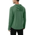 thumbnail image 2 of Men's Quick Dry Hooded Tops Lightweight Thin Long Sleeve Running Hiking Fishing Rash Guard Hoodies Outdoor T-Shirt Olivegreen 2XL, 2 of 8