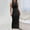 Black, variant on Womens Summer Dress Fashion Boho Solid Print Crew Neck Long Dress Quick Dry Slim Fit Sleeveless Sundress