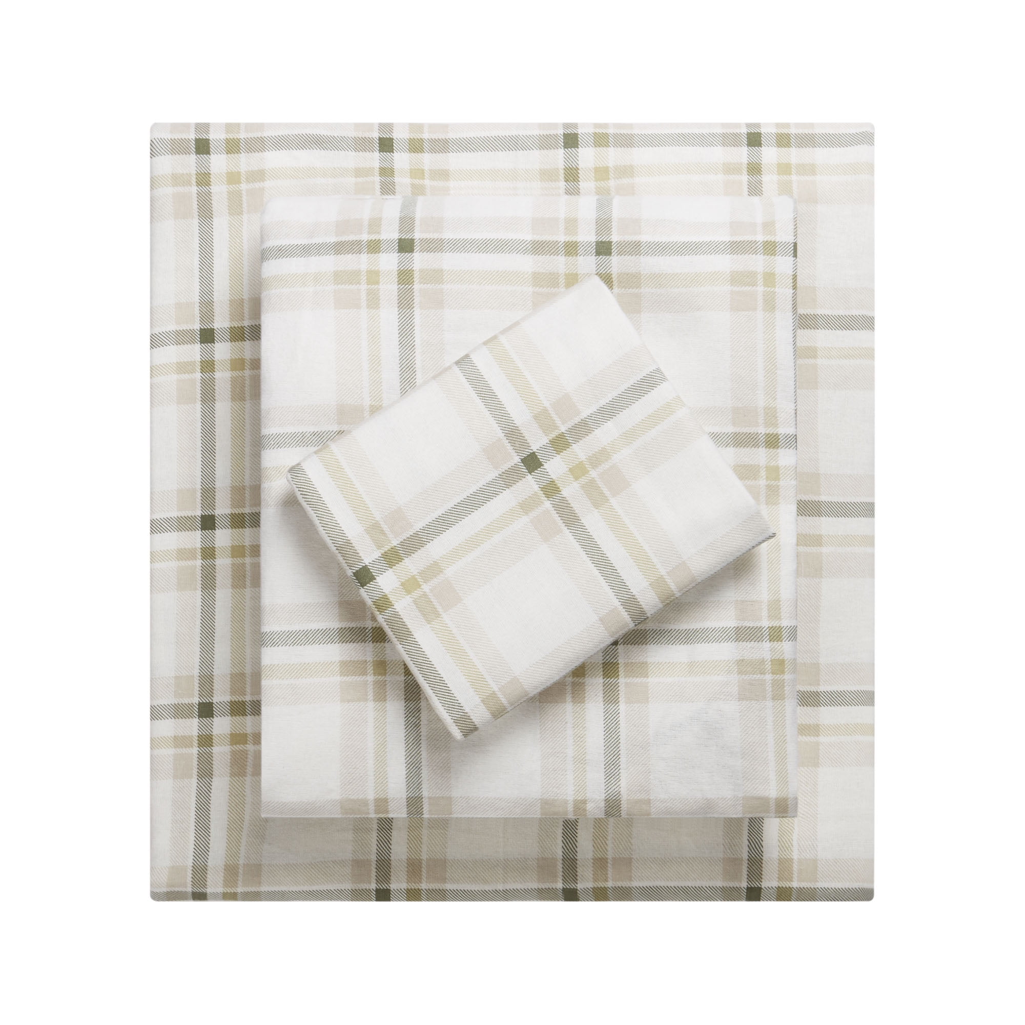 HOMETRENDS 4-Piece Aberdeen Plaid Flannel Sheet Set, Queen, 100% Cotton