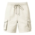 thumbnail image 4 of Guluxicc Women's Cargo Shorts with Multi Pocket Elastic Waist Drawstring Straight Leg Short Trousers Summer Casual Outfits for Everyday Wear, 4 of 5