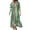 Fluorescent Green, variant on CharmCyan Women's Fashionable And Elegant Autmn And Winter Button Lapel Three-quarter Sleeve Three-dimensional Printed Dress Cyan L