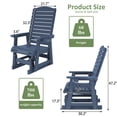 thumbnail image 2 of Mosbrisa HIPS Poly Lumber Patio Glider with Cup Holders, High Backrest and Deep Contoured Seat,  for Outdoor, Porch,  Garden, Navy blue, 2 of 5