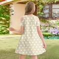 thumbnail image 4 of XADYUY Girls Summer Dress Size 7-8 Casual A-Line Sleeveless T-Shirt Dress for School Polka Dot Twirl Crew Neck Swing Tshirt Dress Girls,Beige 9-10 Years, 4 of 6