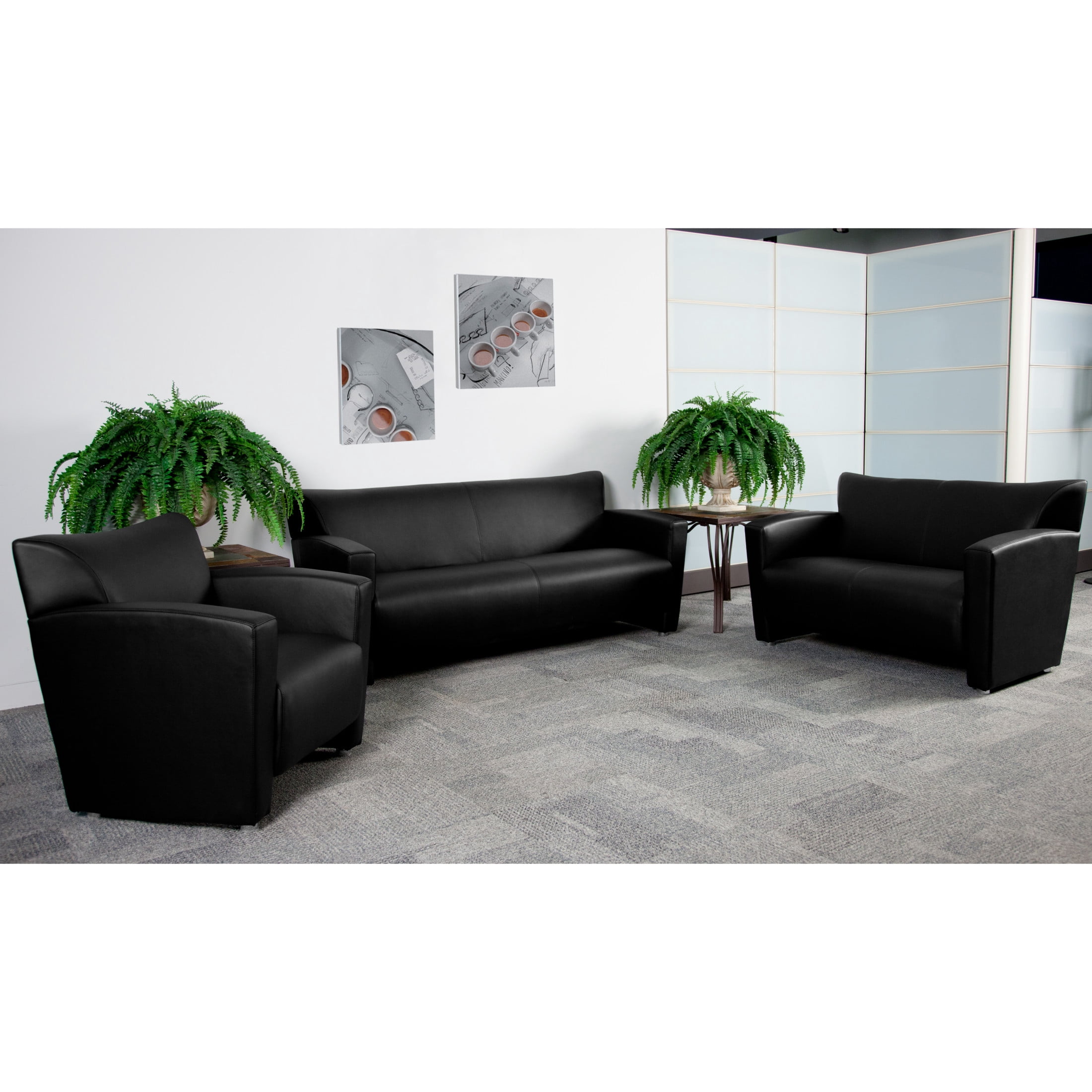 Flash Furniture HERCULES Majesty Series Black LeatherSoft Loveseat
