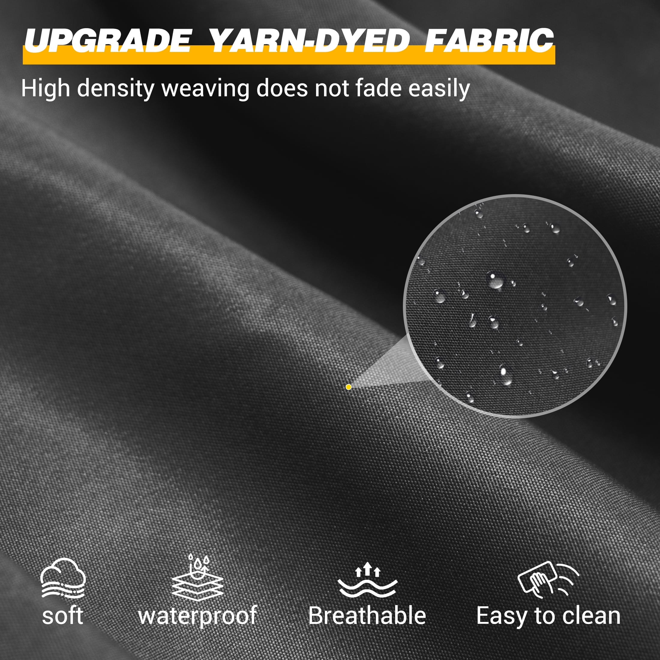 UDPATIO Outdoor Cushions, Patio Furniture Cushions, 4" Thick Replacement Outdoor Cushions, Patio Sofa Cushions with Water-Resistant Deep Seat Outdoor Couch Cushions(Dark Grey)