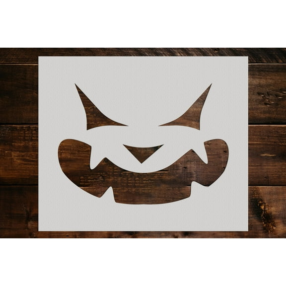 Pumpkin Face Stencil - Art and Wall Stencil (6"x5")