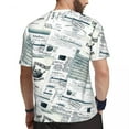 thumbnail image 3 of T Shirt For Men Gym Newspaper Artwork T-Shirts Hippie Vintage Black White Summer Tee Shirt O Neck Aw, 3 of 7