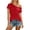 Z2Red, variant on Trendfront Womens One Shoulder T Shirts Short Sleeve Oversized Tee Loose Fit Casual Slouchy Off Shoulder Summer Tops