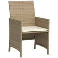 thumbnail image 5 of vidaXL 3 Piece Bistro Set with Cushions Beige Poly Rattan, 5 of 6