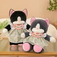 thumbnail image 4 of Cute Dress Black Cat Plush Toy Kawaii Simulation Animal Plushie Fluffy Stuffed Gray Cat Doll Christmas Gift Home Car Decoration, 4 of 8