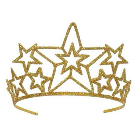 DDI 1907111 Glittered Metal Star Tiara Case of 6