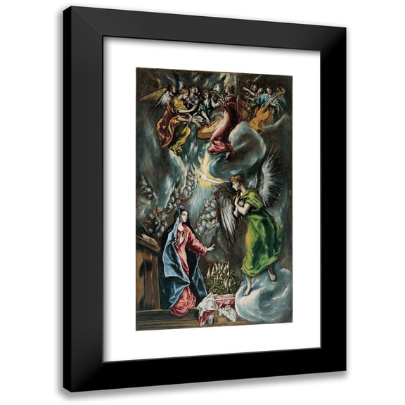 El Greco (Domenikos Theotokopoulos) 10x14 Black Modern Framed Museum Art Print Titled - The Annunciation (ca. 1596-1600)