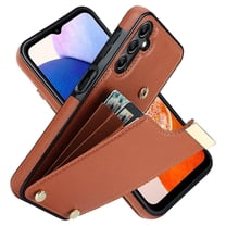 Wallet Case for Samsung Galaxy A13 5G, Vintage Premium PU Leather Ultra Slim Case with Card Holder, Protective Anti-drop Magnetic Clasp Phone Case for Samsung Galaxy A13 5G, Brown