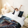 thumbnail image 3 of Homewish Wild Dragon Twin Duvet Cover,Vintage Wildlife Twin Bedding,Blue,Reversible,2pcs,1 Duvet Cover and 1 Pillowcase, 3 of 6
