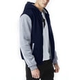 thumbnail image 5 of Capreze Men Fleece Hoodies Full Zip Outwear Solid Color Hooded Sweatshirt Thick Plush Jacket Long Sleeve Sherpa Lined Sweatshirts Coat (W03) Blue 3XL, 5 of 6