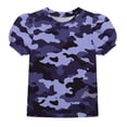 thumbnail image 2 of WPPGONE Toddler Girls Camo Tunic T Shirt Puff Short Sleeve Classic Camouflage Print Graphic Tees Crewneck Breathable Activewear Daily Outdoor Sport Play Outfits Apparel, 2 of 8