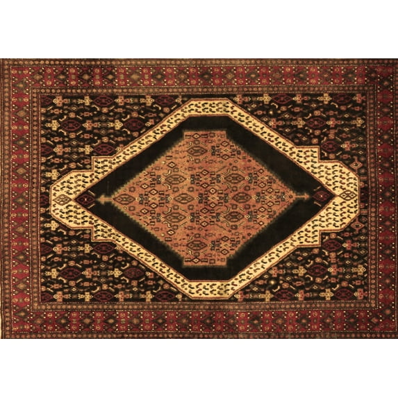 Ahgly Company Indoor Rectangle Persian Brown Traditional Area Rugs, 7' x 10'