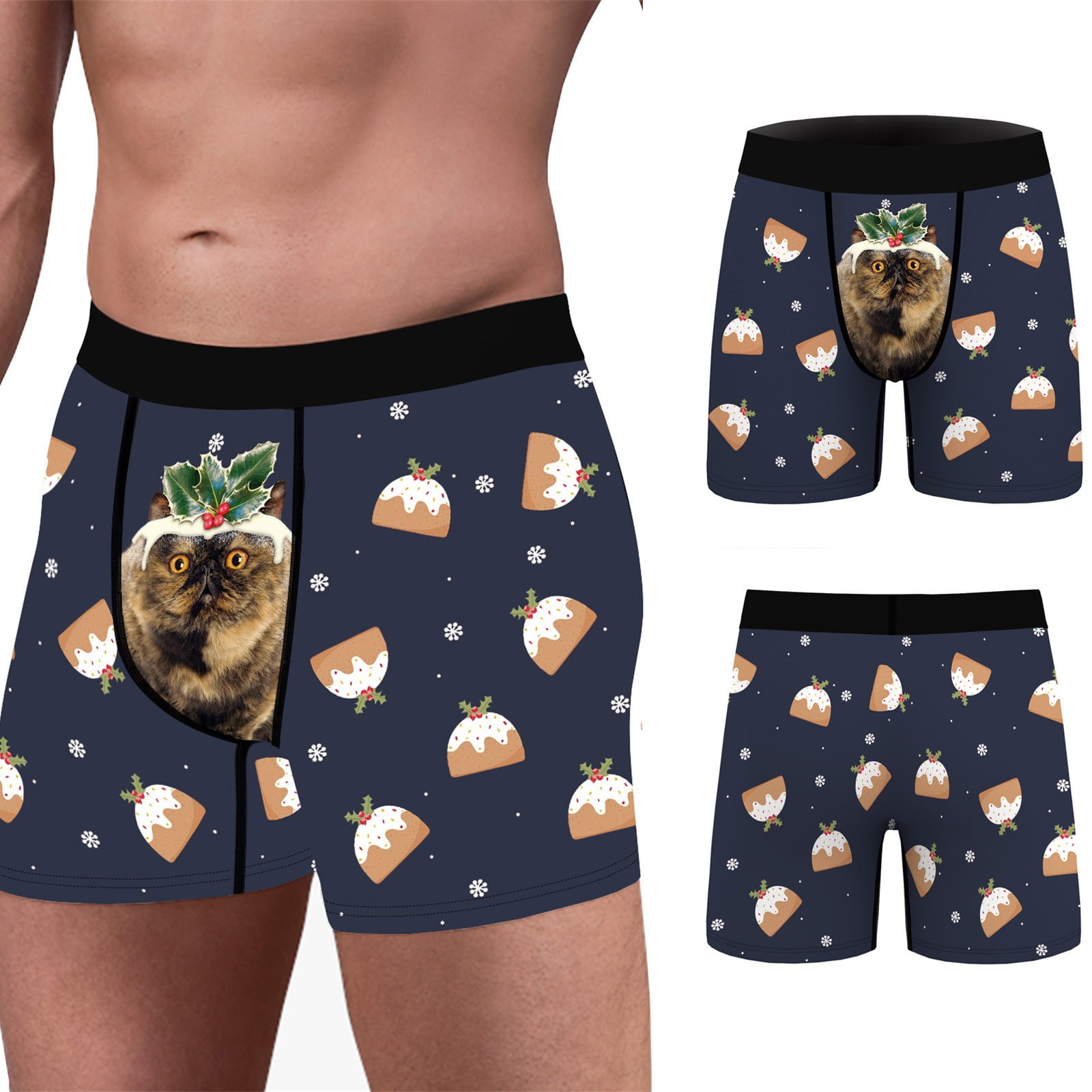 Ruhiku GW Men's Funny Christmas Underwear, Hilarious Xmas Boxer Briefs ...