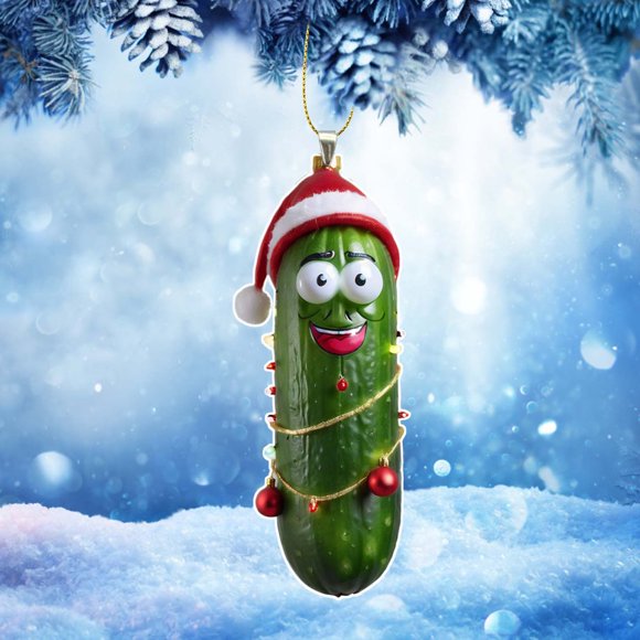 Cucumber Christmas Ornaments,Pickle Ornaments for Christmas Tree,Hanging Christmas Tree Pickle Ornament ,Christmas Pickle Decoration ,Cucumber Slices Tree Ornaments for Christmas Tree Decoration