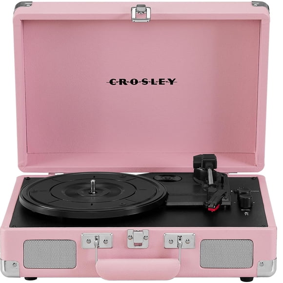 Tocadiscos Portátil Crosley Cruiser Deluxe Bluetooth Rosa Vintage 3 Velocidades