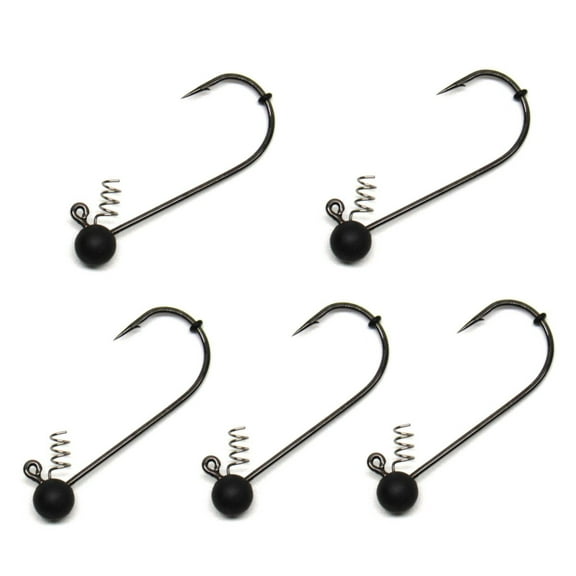 Harmony Fishing - Tungsten Shakeyhead Jigs [Pack of 5 w/ 10 Bait Pegs] shaky head jig hooks for bass fishing