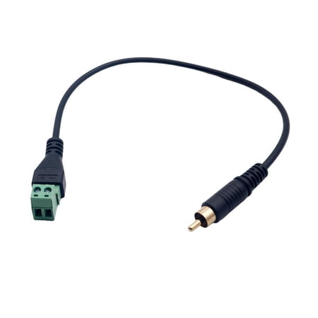 FOR 10pcs RCA Male Plug to AV Screw Terminal Audio/Video Speaker Wire Connector Solderless Adapter Cable 33cm