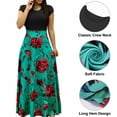 thumbnail image 6 of Women Summer Dress Short Sleeve Casual Long Maxi Dresses For Party Bodycon Beach Sundress Floral Print Boho Dress, 6 of 11