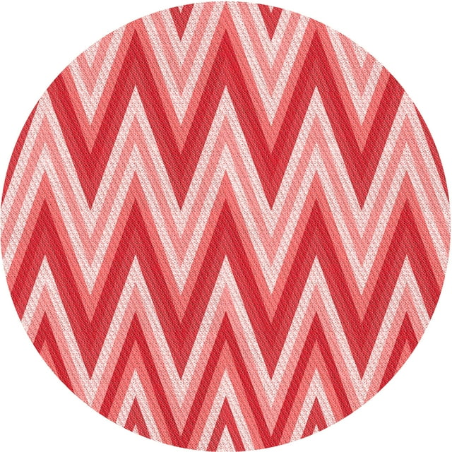 Ahgly Company Tapis Rond Lavable en Machine Intérieur Transitionnel Rose Pastel, 3 Pieds Rond