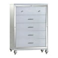 thumbnail image 3 of Matrix Furniture Sterling Contemporary 5-Drawer Chest with Made with Wood and Mirrored Accents in Silver, 3 of 3