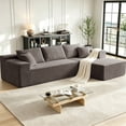 thumbnail image 6 of Xiweot 103" Boneless Sectional Sofa for Living Room, Memory Foam Cloud Modular Sectional Couch with Deep Seat, No Assembly Velvet L Shaped Sofa with Right Facing Chaise, Light Gary, 6 of 7