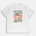 thumbnail image 2 of Jesus & America Shirts "SHE LOVES JESUS & AMERICA" Print T-shirts Christian Patriotic Graphic Tees Short Sleeve Faith Tops White,S, 2 of 7