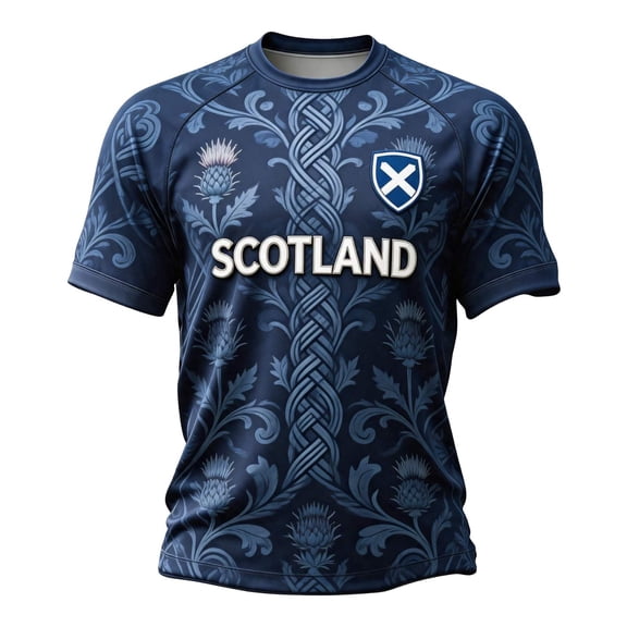 SJLDQY Mens 2026 Scotland Soccer Tshirts Short Sleeve International Football T-Shirts for Men Casual Crew Neck Scotland Flag Graphic Breathable Athletic Tops