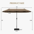 thumbnail image 3 of Gymax Parasol de Patio Double Face de 13 Pi avec Manivelle, Base de Parasol, Verrou de Sécurité, Beige, 3 of 10