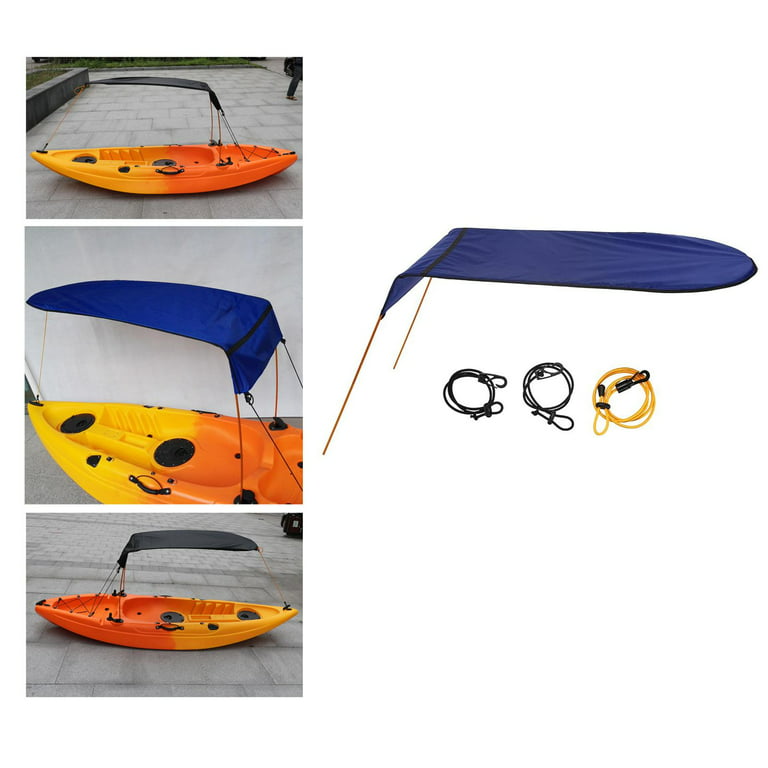 Portable Canoe Canopy with Storage Bag Kayaking Accessories Single Person  Waterproof Kayak Boat , Dark Blue