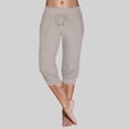 thumbnail image 2 of felwors Summer Pants for Women 2026,Cotton Linen Cropped Pants,Straight Leg Capris Business Ankle Length Chino Trousers (Light Gray, M), 2 of 6