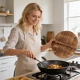 thumbnail image 4 of Round Solid Wood Lid for Clay Cookware and Kitchen Tray Cooking Utensil Accessory, 4 of 7