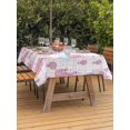 thumbnail image 3 of Outdoor Tablecloth with Umbrella Hole for Patio/Picnic/Party/Camping, Pink Castle Waterproof Table Cloth Rectangle Table Cover Washable, Balloon Modern Art Stars Moon (52"x 70"), 3 of 8