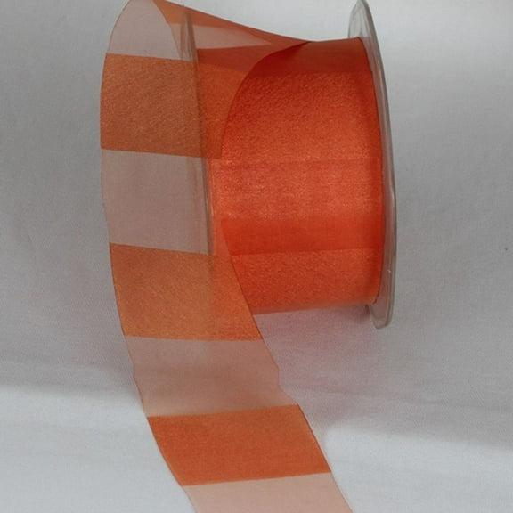 The Ribbon People Orange Sheer Striped Craft Ribbon 2" x 55 Yards