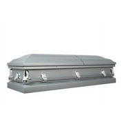 Overnight Caskets Spartan Silver Steel 20-Gauge Funeral Casket, Rectangular