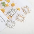 thumbnail image 6 of Unique Bargains 2 Pcs Shoe Accessories Fashionable Pearl Square Detachable Clip Style Shoe Decorations Silver Tone, 6 of 6