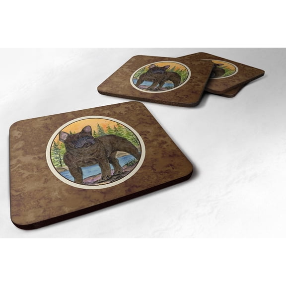 Carolines Treasures SS8597FC French Bulldog Foam Coaster Set of 4 3 1/2 x 3 1/2 multicolor