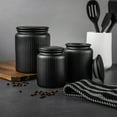 thumbnail image 7 of Thyme & Table Small (580mL) Ceramic Ribbed Kitchen Organization Jar, Black, 7 of 7