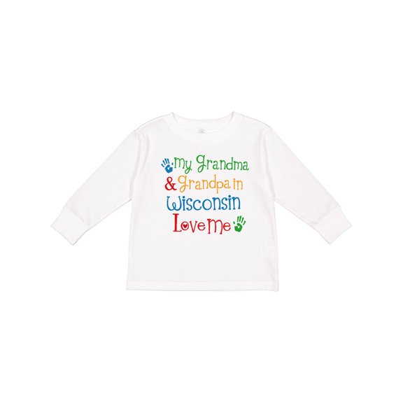 Inktastic Wisconsin Grandma Loves Me Boys or Girls Long Sleeve Toddler T-Shirt