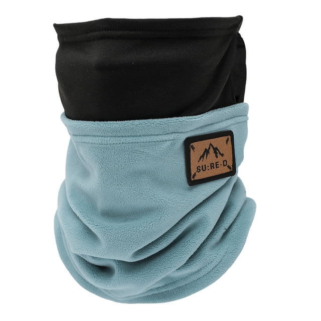 GDREDA Autumn And Winter Models Hanging Ear Scarf for Two Users – Colorful Patchwork Head Covering Half Patchwork Scarf Light Blue,One Size