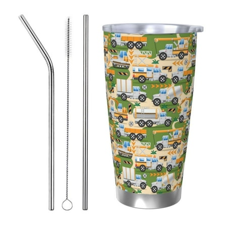 

Goofa Construction Machinery1 for 20 oz Skinny Tumbler Stainless Steel Coffee Mug Slim Vacuum Insulated Travel Cup Car Cup-Straw Three-piece Set